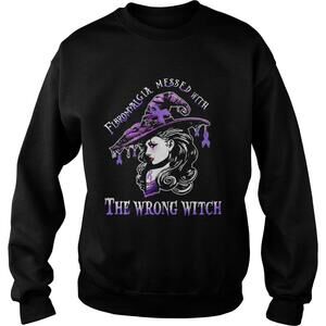 Fibromyalgia Awareness Wrong Witch Ladies Halloween Sweatshirt